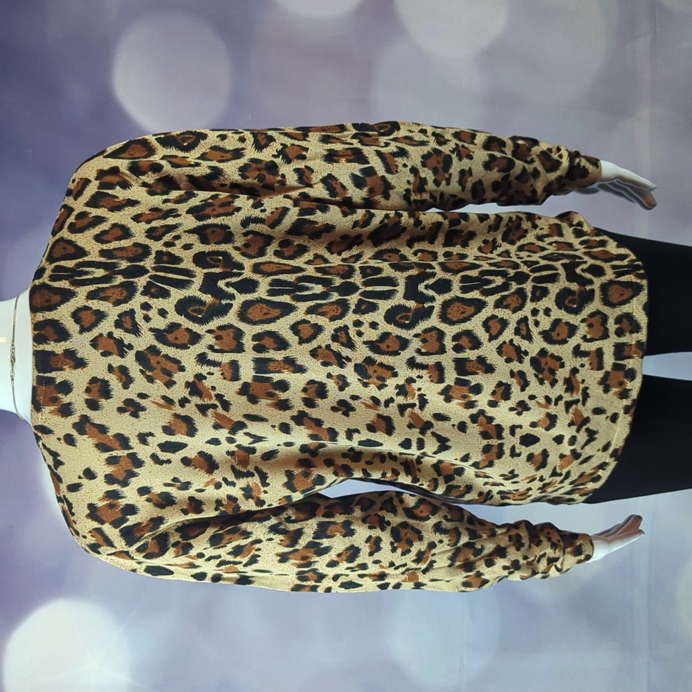 The Quacker Factory M Leopard Print Cardigan Swea… - image 5